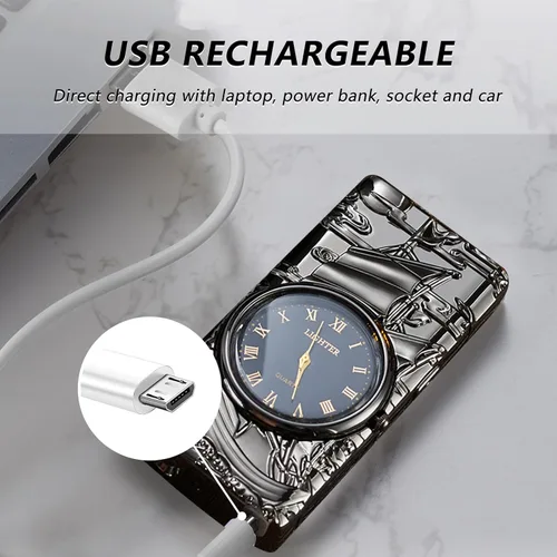 Miniatura 5 de BABOBIU Encendedor eléctrico de plasma, recargable, resistente al viento, sin llama, con carga rápida USB, encendedor de velero, regalo para el día