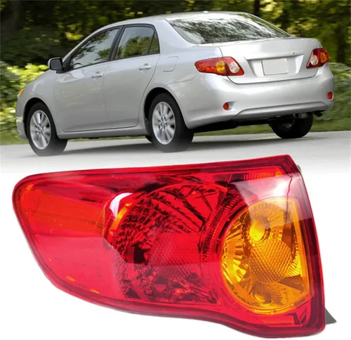 Silscvtt Conjunto de luz de freno trasera externa del lado del conductor para Toyota Corolla 2009 2010, lente roja, lámpara trasera izquierda
