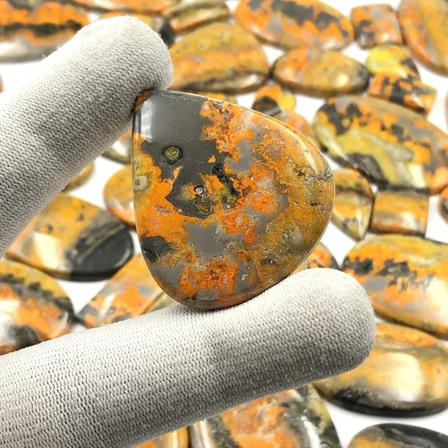 Miniatura 2 de Lote de cabujón suelto de jaspe abejorro natural de 100 unidades, 0.591-1.181 in, AA+, 3-4 piezas. Para fabricación de joyas, anillos, aretes