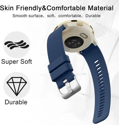 Miniatura 3 de Paquete de 4 correas de silicona de 0.709 in para Garmin Venu 3S / Vivoactive 4S / Venu 2S / Vivomove 3S, correas de repuesto deportivas suaves