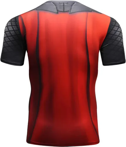 Miniatura 2 de Red Plume Camisa de compresión para hombre, manga corta, capa base, camisetas de secado fresco
