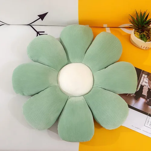 Miniatura 2 de Almohada de flores, almohada en forma de flor, almohada de suelo, cojín de asiento suave para decoración de habitación, almohada de felpa para Verde