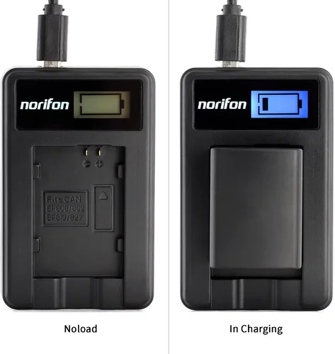 Miniatura 4 de Norifon Cargador USB LCD BP-808 para cámara Canon FS100, FS200, FS300, LEGRIA HF G10, LEGRIA HF G25 y más
