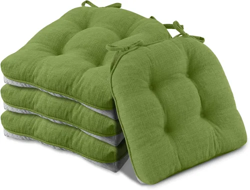 Miniatura 13 de Basic Beyond Paquete de 4 cojines para sillas de comedor, cojines para sillas de comedor con lazos y respaldo antideslizante, 15.5 x 15.5 pulgadas