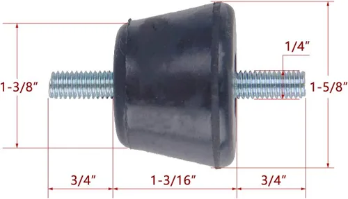 Miniatura 2 de Daisypower Almohadilla de montaje antivibración de goma para aire acondicionado, almohadillas de montaje aislantes de absorción de impactos