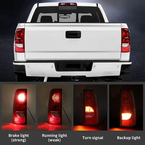 Miniatura 2 de Conjunto de luces traseras compatibles con Chevy Silverado 1500 2500 3500 de 2003 2004 2005 2006, lámparas de freno traseras de repuesto