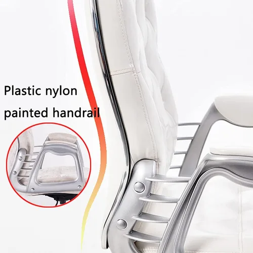 Miniatura 6 de Silla de oficina en casa, silla giratoria ergonómica para computadora con soporte lumbar, reposabrazos ejecutiva, con reposabrazos fijos, altura Oro