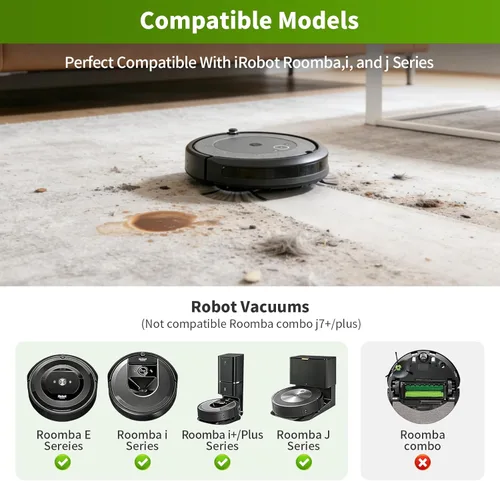 Miniatura 2 de Accesorios de repuesto para aspiradora irobot Roomba i1+ i7 i7+ i3+ i4+ i6+ i8+ J7+ Plus I & J Plus series Incluye 4 cepillos rodantes, 8 filtros, 8