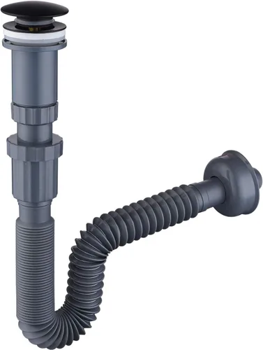 Tapón para lavabo de baño, trampa vertical recta para botellas, juego completo ajustable de 1-1/4 de drenaje para fregadero, diseño de tubo roscado