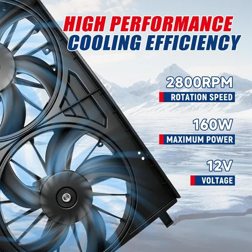 Miniatura 3 de Ventilador de radiador 68031872AA 68031873AA Reemplazo para 200 07-14/Reemplazo para Compass 13-17/Reemplazo para Patriot 07-17/Reemplazo