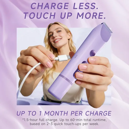 Miniatura 7 de Recortadora de Bikini para Mujeres – Maquinilla de afeitar eléctrica suave para áreas sensibles, afeitadora recargable USB-C impermeable para cuerpo