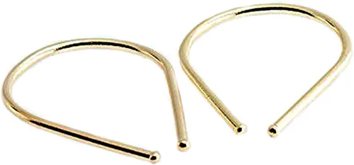 Miniatura 9 de 13mm de plata de ley 20 GA Aretes de aro invertidos colgantes de lágrima hipoalergénicos ligeros con hilo para mujer