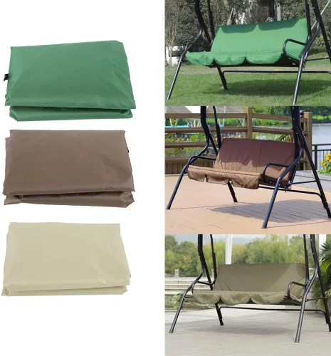 Miniatura 9 de Ejoyous Funda de cojín para columpio de patio, para silla de columpio al aire libre, cubierta de asiento de hamaca de repuesto para columpio de 3