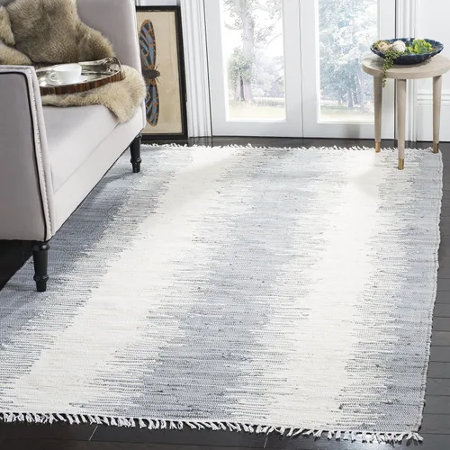 Miniatura 16 de Alfombra de algodón tejido a mano, color azul. Colección Montauk MTK751A, de Safavieh, Algodón, Azul