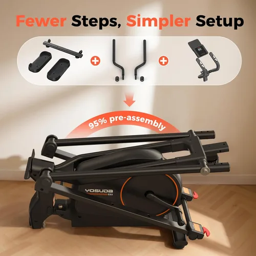 Miniatura 4 de YOSUDA Foldable Elliptical Exercise Machine for Home,15IN Stride Compact Folding Elliptical Training Machine Only 2 sq ft for Small Spaces