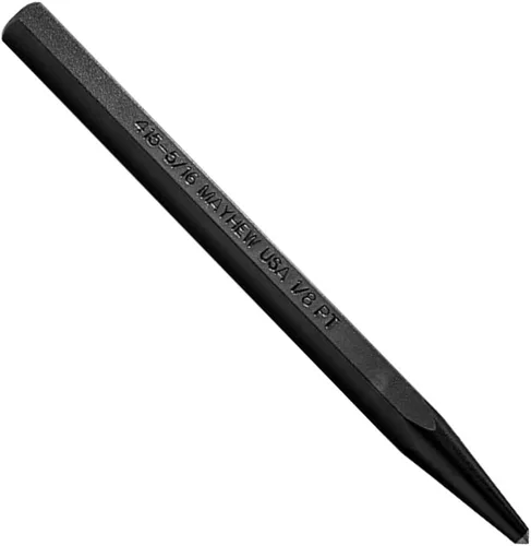 Miniatura 4 de Mayhew Tools 24000 Punzón central, 3/32" - 2.5 mm x 4", acabado de óxido negro