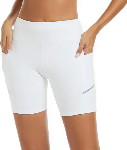 Miniatura 3 de adorence Pantalones cortos de ciclismo para mujer con control de abdomen, pantalones cortos de cintura alta para mujer, pantalones cortos de yoga