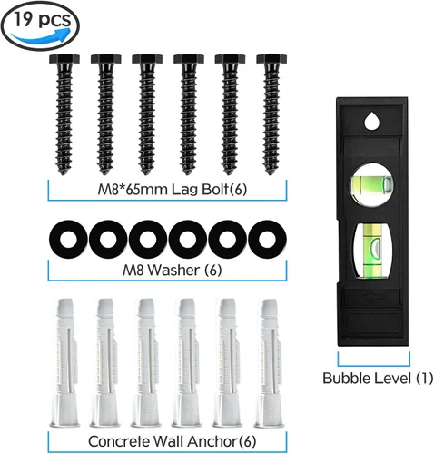 Miniatura 2 de MOUNTUP MU0041-B - Kit de pernos de retraso para montaje de pared de TV viene con perno de retraso M8 × 2.559 in y arandela para perno de madera
