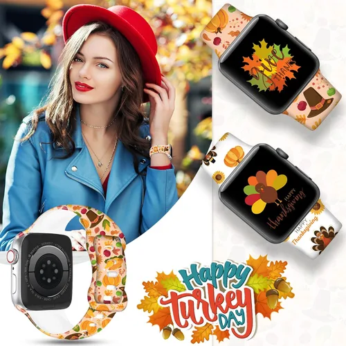 Miniatura 3 de Correa de reloj de Navidad para Halloween, compatible con Apple Watch de 1.496 in 1.575 in 1.614 in 1.654 in 1.732 in 1.772 in 1.929 in para mujer
