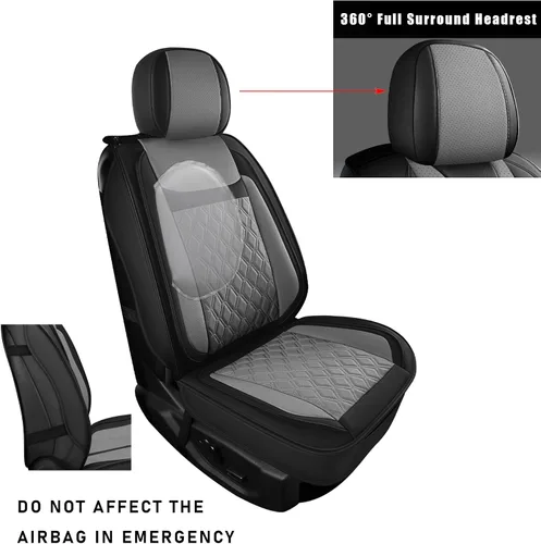 Miniatura 2 de Fundas de asiento de camión compatibles con Ford F-150 2009-2025 XL XLT Lariat King Ranch Platinum Tremor Pickup, protector de cojín de piel