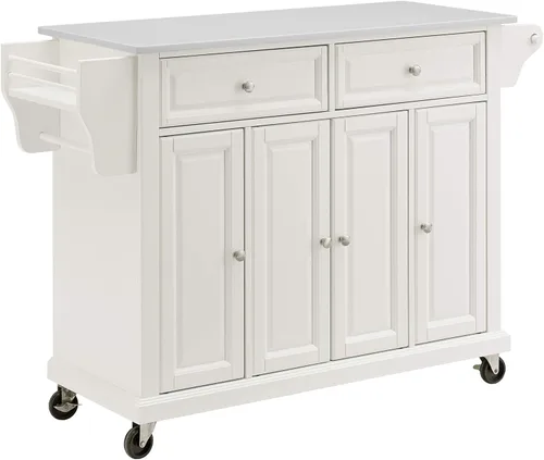 Miniatura 10 de Crosley Furniture isla de cocina con ruedas, Madera, Negro