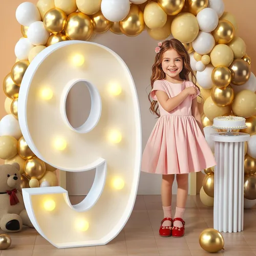 Miniatura 69 de imprsv Letras de marquesina iluminadas, letras de mosaico de 1.2 m con luz para decoración de baby shower, graduación, gran J para decoraciones