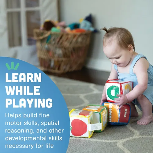Miniatura 5 de Constructive Playthings - Juguetes apilables personalizables con bolsillos transparentes para niños de 12 meses+, bloques de construcción de espuma