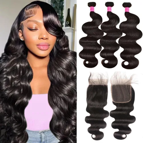 Miniatura 9 de Adigrace Paquetes de Cabello Humano 16 18 20 Pulgadas Paquetes de Ondas Corporales Cabello Humano 10A Paquetes de Cabello Humano Brasileño 100%