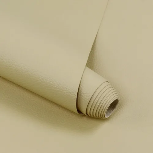 Tela de cuero sintético de vinilo material impermeable marino 36 pulgadas de largo x 55 pulgadas de ancho 0.024 in de grosor, hojas de cuero de Beige