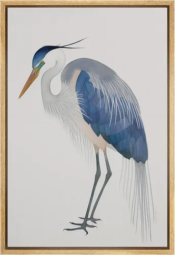 Miniatura 33 de wall26 Lienzo enmarcado para pared, acuarela, azul pastel, garza, galápagos, aves, animales, ilustraciones de naturaleza salvaje, arte moderno