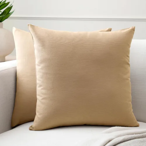 Miniatura 12 de Encasa XO Juego de 2 fundas de almohada de 12 x 12 pulgadas, color beige, sin rellenos, fundas de almohada de algodón para sala de estar, cama