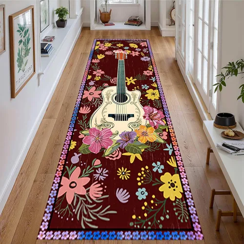 Miniatura 9 de Alfombra musical vintage, 2 x 8 pies, estilo retro, teclas de piano, notas musicales, notas musicales, alfombras de pasillo largas, suaves