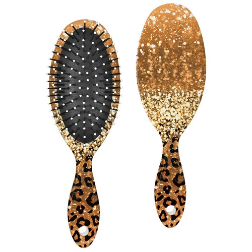 WIRESTER Cepillo desenredante para todo tipo de cabello, cepillo de pelo para niñas y mujeres, adecuado para cabello húmedo y seco, brillo dorado