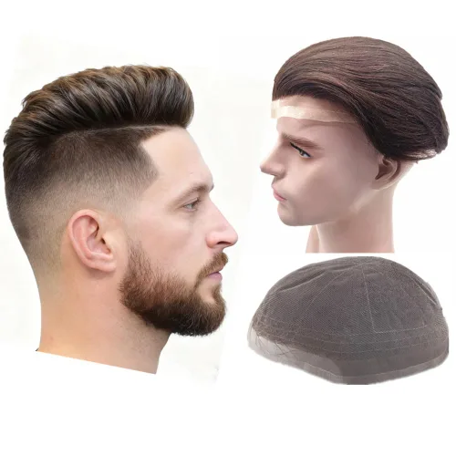 Miniatura 12 de N.L.W. Sistema de reemplazo de cabello para hombre NLW pelo humano toupee para hombres con encaje HD suave fino Super Swiss 10x8 tamaño base pelos
