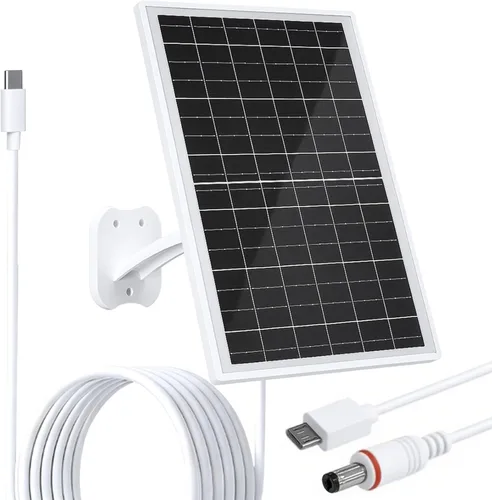 Miniatura 18 de FUTUREZEN Panel solar de 6 W para cámara de seguridad al aire libre, cargador solar USB/USB-C de 5 V compatible con cámaras de batería recargable