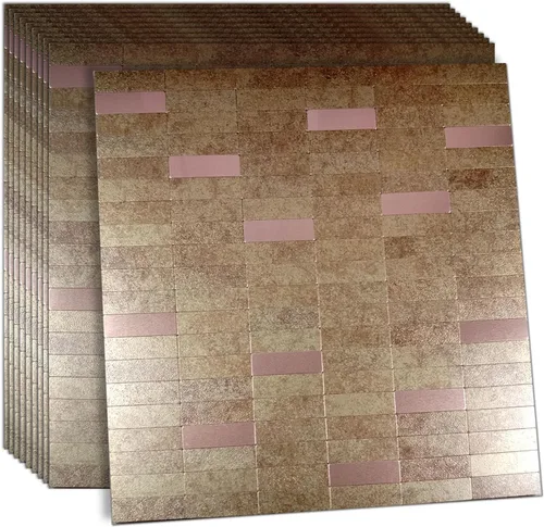 Miniatura 15 de XUANINY Azulejos de Mosaico de Aluminio Autoadhesivos para Despegar y Pegar, Pegatinas de Azulejos de Pared para Salpicadero de Cocina