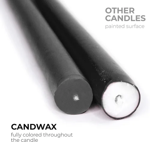 Miniatura 2 de CANDWAX - Velas cónicas de 12 pulgadas, color negro carbón, juego de 4, de combustión lenta, sin aroma, sin humo y sin goteo, perfectas para fiestas