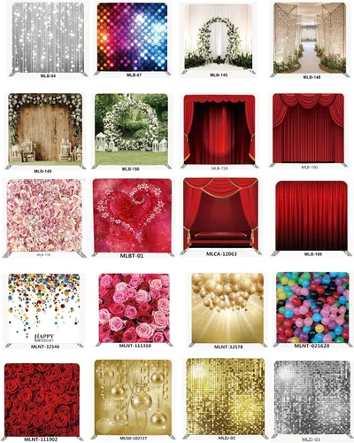 Miniatura 3 de Telón de fondo de cabina de fotos de 8 pies, logotipo personalizado, impresión de doble cara con soporte de tubo de aluminio y bolsa de transporte