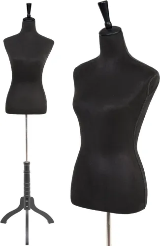 Cuerpo de maniquí femenino, forma de vestido de 60 a 67 pulgadas, maniquí de costura, maniquí de torso con base de trípode de madera, maniquí