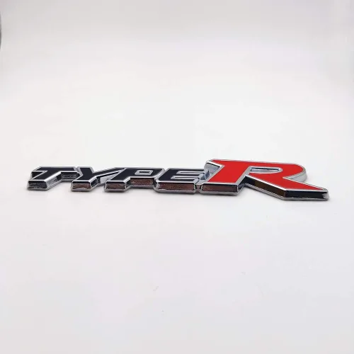 Miniatura 7 de Emblema de Coche de Metal Cromado con Logo Type-R, Insignia Deportiva de Carreras 3D Premium, Calcomanía Adhesiva de Poder Turbo (Negro y Rojo)