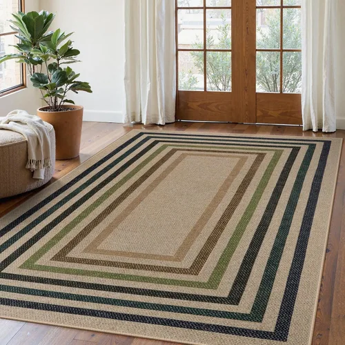 Miniatura 32 de Alfombra Moderna de Yute Fácil de Limpiar Arcoíris Lahome, 2x6 Alfombra de Pasillo Lavable para Cocina, Alfombras de Pasillo para Pasillos, Alfombra
