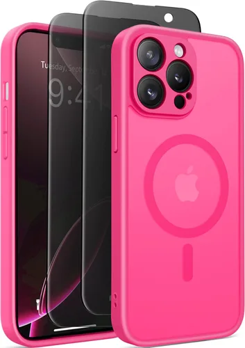 Miniatura 12 de GolbinBox Funda magnética para iPhone 15 Pro, compatible con MagSafe, protección completa de la cámara, protector de pantalla de privacidad