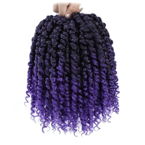 Miniatura 19 de Cabello Passion Twist de 12 pulgadas, 8 paquetes, cabello de ganchillo pretrenzado para mujeres negras, cabello rizado de ganchillo preenlazado, 1b#