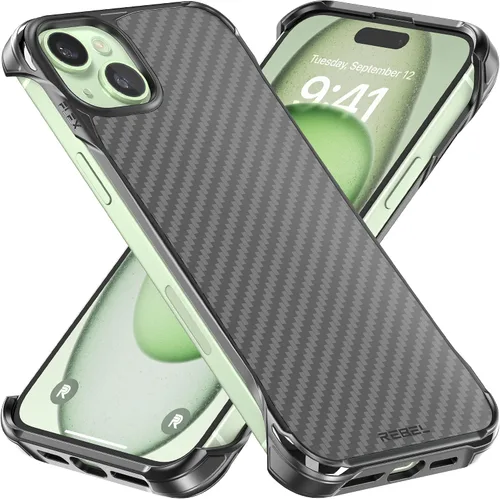 Miniatura 8 de REBEL Funda para iPhone 14 Plus [Serie de fibra de aramida Gen-4] Fuerte compatible con MagSafe, esquinas protectoras a prueba de golpes, botones