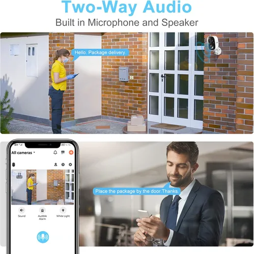 Miniatura 2 de DCT Cámaras de seguridad inalámbricas para exteriores: Cámaras de batería WiFi para el hogar Exterior 2K Color Visión nocturna Cámara de vigilancia