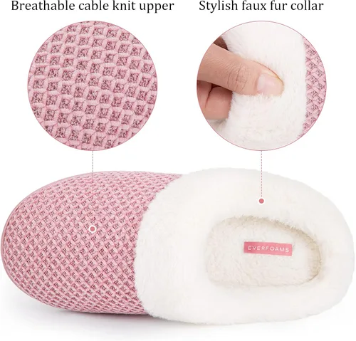 Miniatura 3 de EverFoams Pantuflas acogedoras de felpilla de espuma viscoelástica para dormitorio
