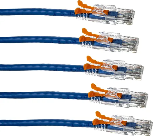 Miniatura 20 de NTW NTW - Cable de conexión de bloqueo de red patentado CAT6 de 1 pie, sin enganches, azul (NL-U6K-001BL)