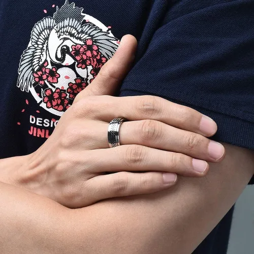 Miniatura 81 de King Will Anillo giratorio de acero inoxidable 316L para hombres y mujeres, 0.315 in de dragón/nudo celta, anillo para ansiedad para aliviar