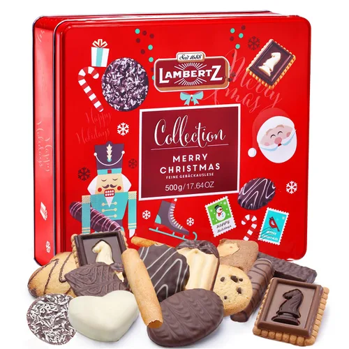 Miniatura 11 de Lambertz - Lata de galletas europeas para el Día del Padre, 92 galletas, 10 variedades, listas para servir y listas para regalar para papá