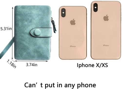 Miniatura 6 de AOXONEL Cartera pequeña de cuero plegable para mujer, con bloqueo Rfid, con tarjetero y ventana de identificación, monedero